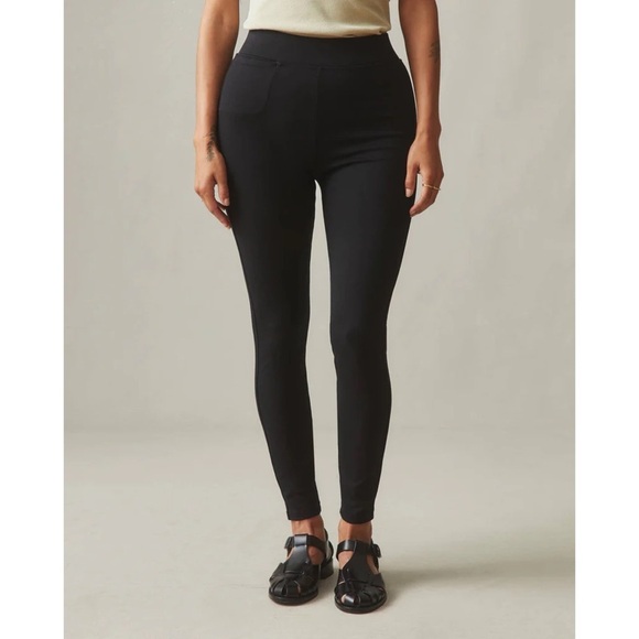 American Giant (Set of 2) NO BS High Rise Ponte Slim Pant in Super Black 16 Reg - Picture 1 of 10